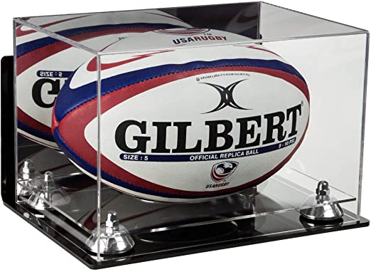 Acrylic Rugby Ball Display Case - Mirror Wall Mount (B41/A004)