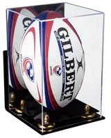 Acrylic Rugby Ball Display Case Vertical - Mirror Wall Mount(A060/B42)