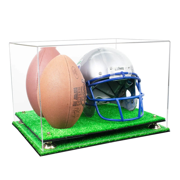 double helmet and football display case for sale at better display cases