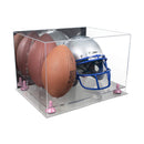 double helmet and football display case for sale at better display cases
