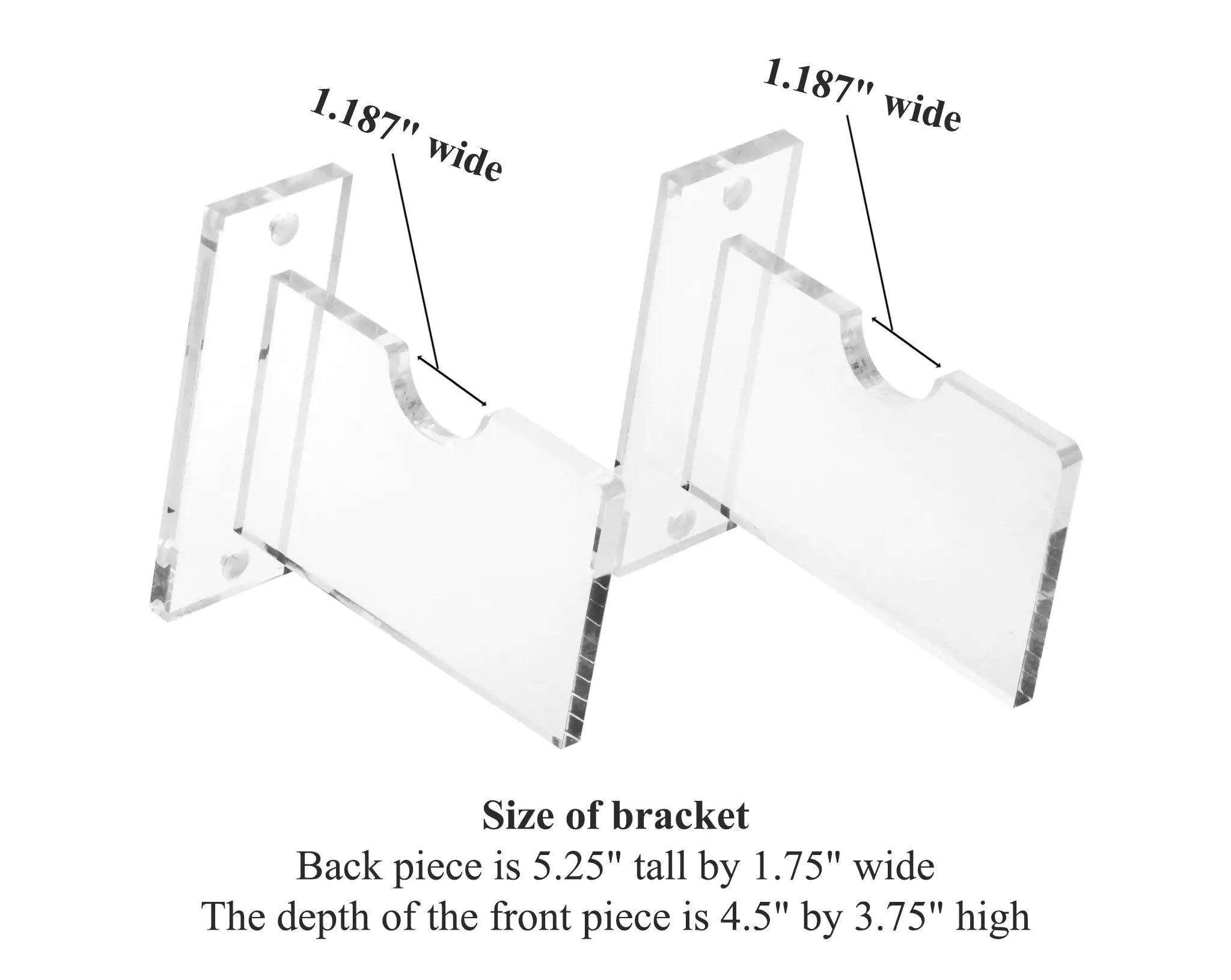 Clear Fishing Pole Horizontal Wall Mount Bracket (A023-F-SS) Clear Fishing Pole Horizontal Wall Mount Bracket (A023-F-SS)