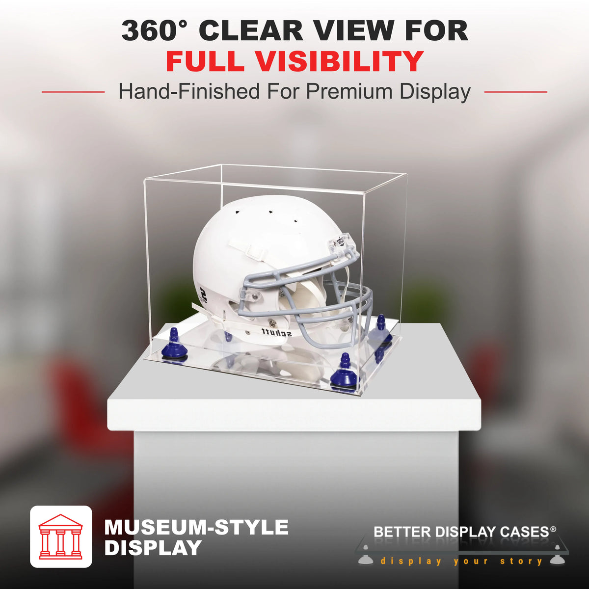 Football Helmet Case Full-Size Acrylic Football Helmet Display Case With Silver Cones, Mirror Back & Base - NFL Football Helmet Covers Clear Football Helmet Case Full-Size Acrylic Football Helmet Display Case With Silver Cones, Mirror Back & Base - NFL Football Helmet Covers Clear