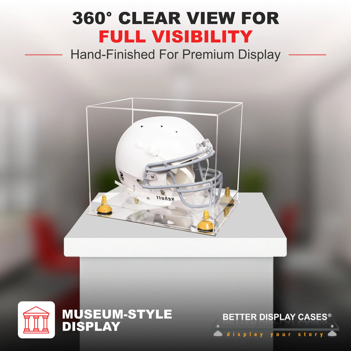 clear football helmet prototype Full Size Football Helmet Display Case