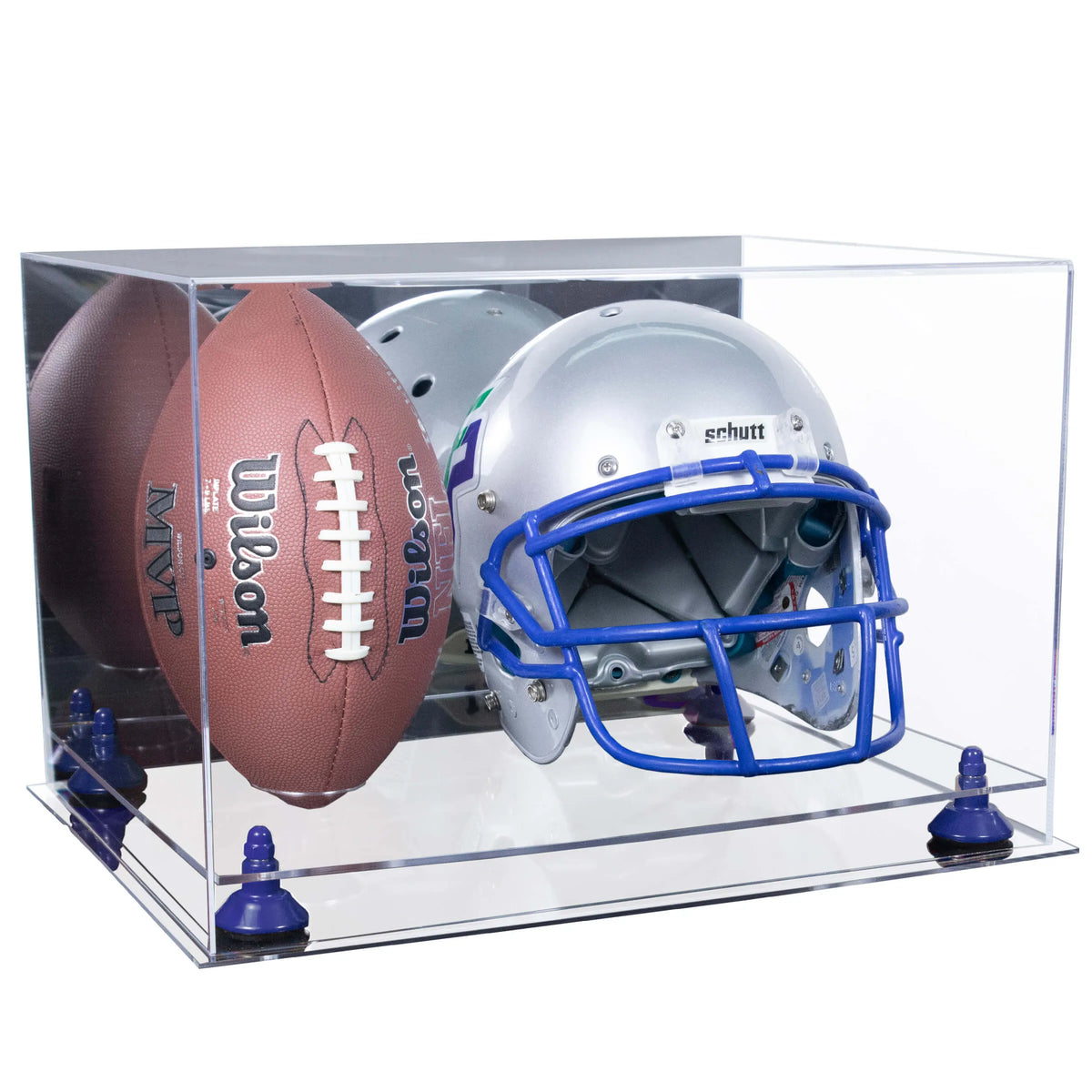 basketball with a football helmet Full-Size and Display Case Mirror Clear Base / Black Risers / Table Top Kali Protectives Cruz Plus Model:ABF-3000 Rullmodell_Allt white sidestriped pants