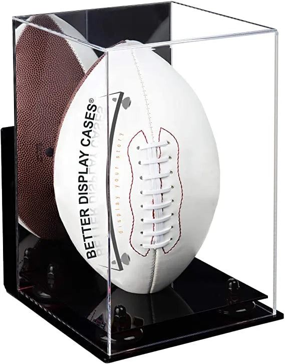 Deluxe UV Protected Football Display Case With Mirror - Wall Mount, Full Size