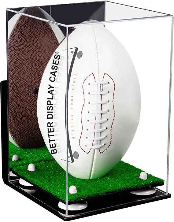 Deluxe UV Protected Football Display Case With Mirror - Wall Mount, Full Size