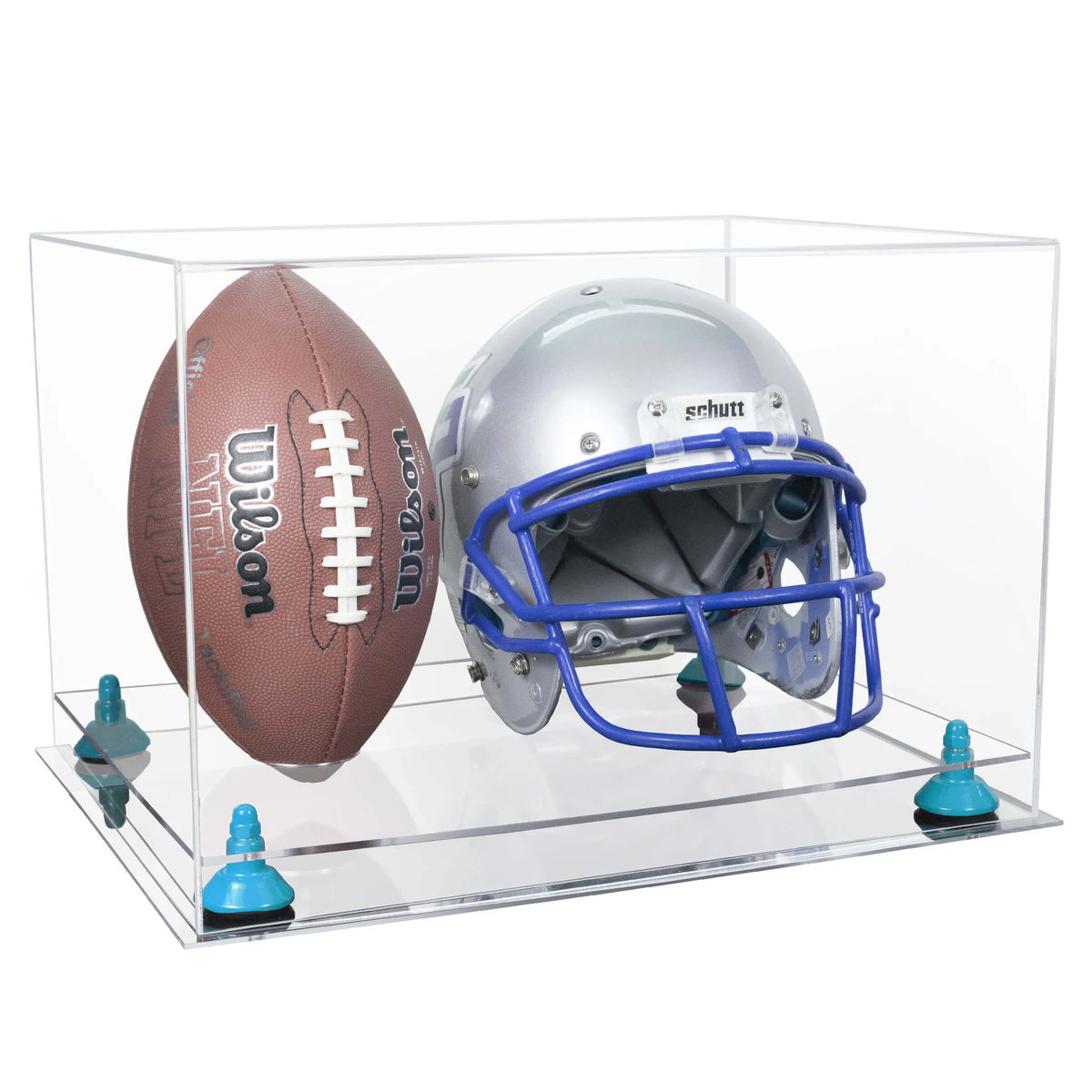 Full size football and helmet display case