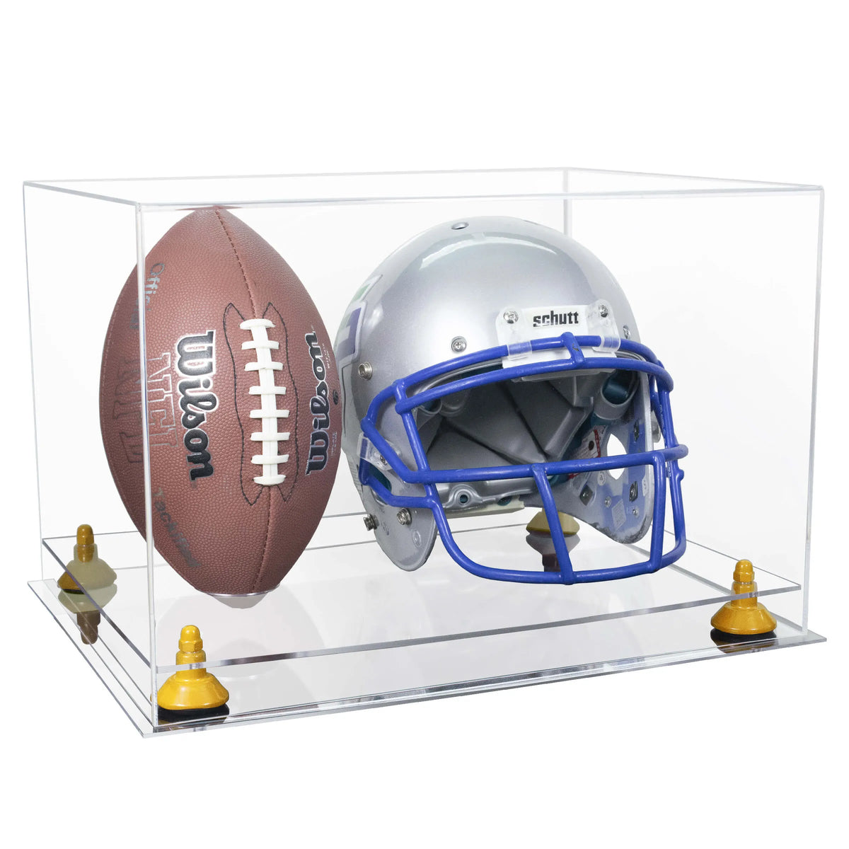 Full size football and helmet display case