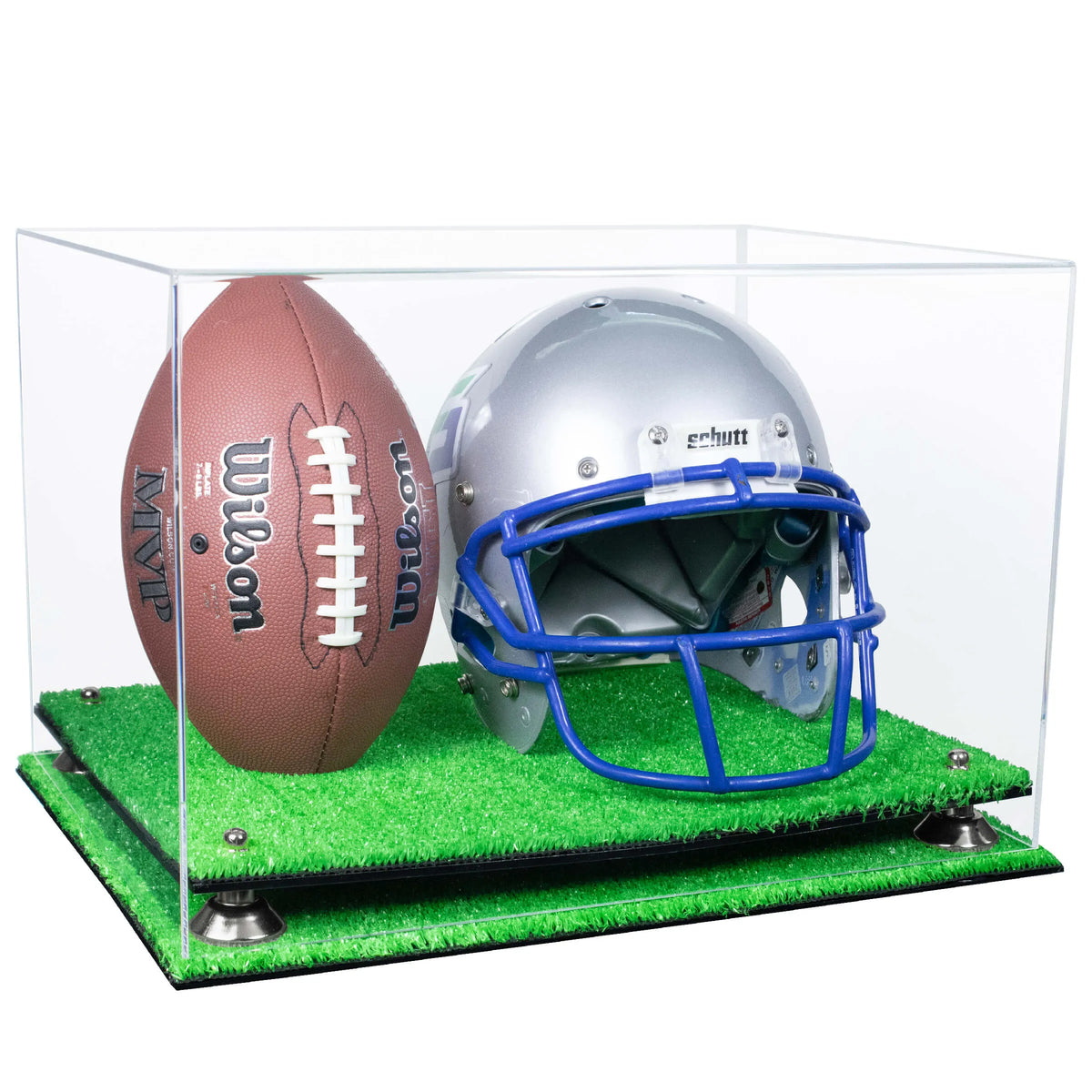 case for old football helmet Full size football and helmet display case