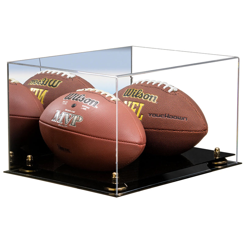 full size two football display case for sale on Better Display Cases