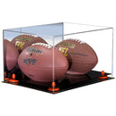 full size two football display case for sale on Better Display Cases
