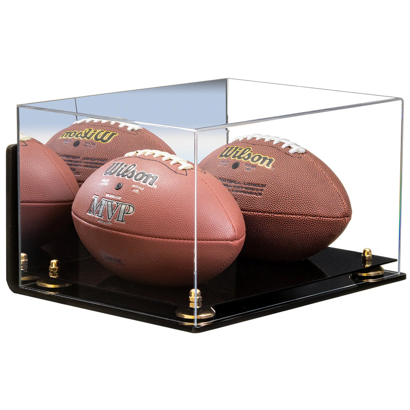 full size two football display case for sale on Better Display Cases