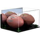 full size two football display case for sale on Better Display Cases