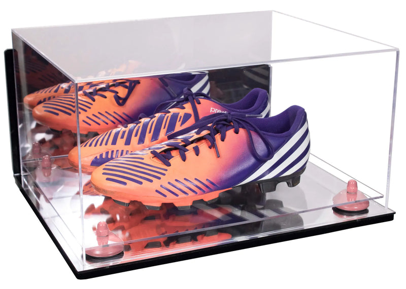 large display case for basketball shoes, socces, football for sale at better display cases