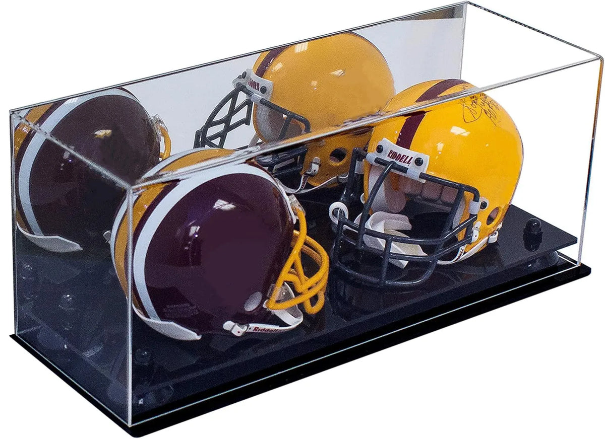 double football helmet case 2 Mini Helmet or Mini Football with Mini Helmet Display Case