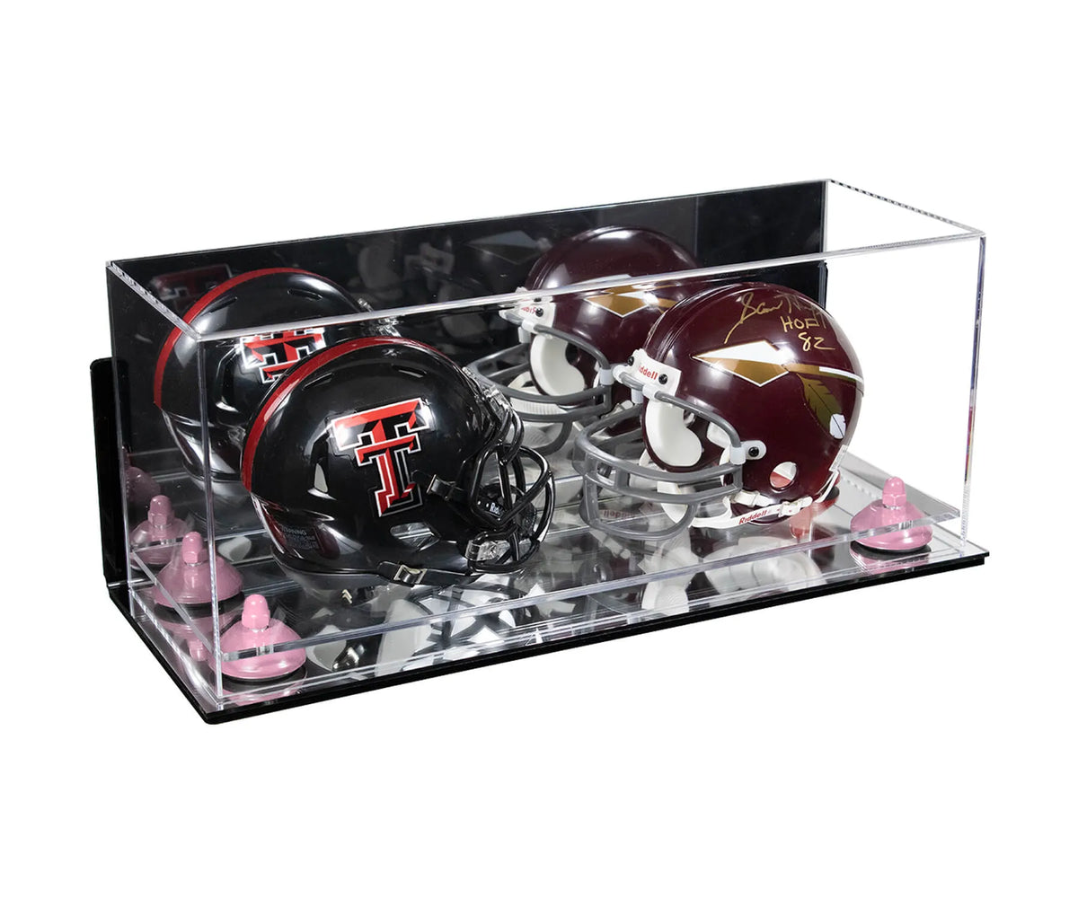 big 12 football toy helmets 2 Mini Helmet or Mini Football with Mini Helmet Display Case - Mirror Wall Mounts (A019/B46/V46) Mirror Base