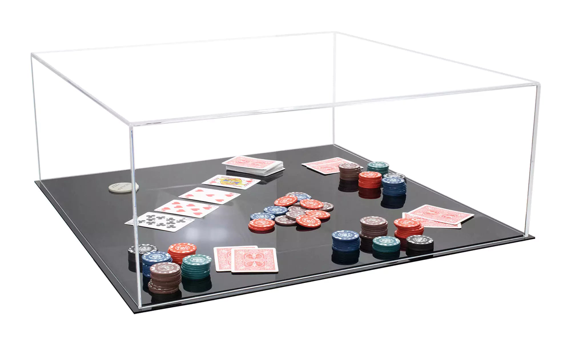 Better Display Cases Clear Acrylic Board Game, Cards, Puzzle, Tabletop Game Cover Display Case with White Base 223.675 L x 23.675 D x 9 H (a128)
