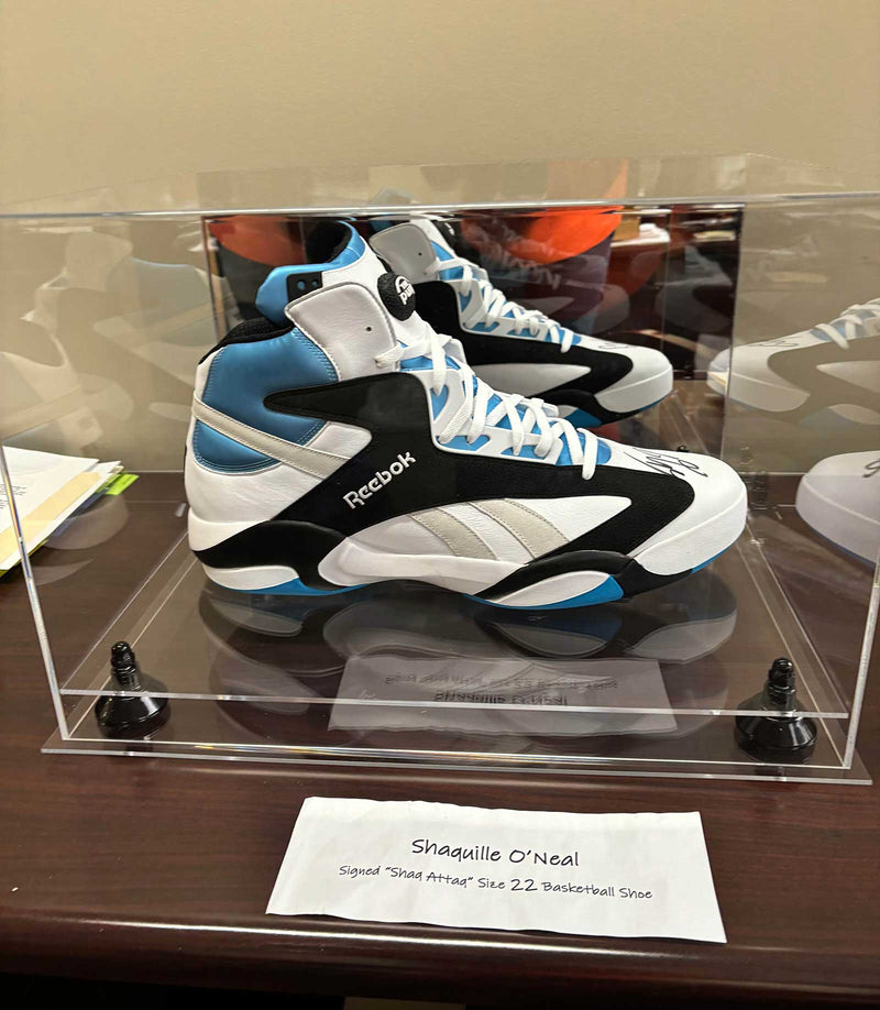 Shaquille O'Neal signed Basketball Shoe Display case