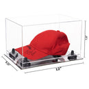 Clear Case Mirror Base with Black Risers Dimension