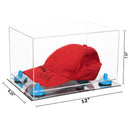 Clear Case Mirror Base with Light Blue Risers Dimension