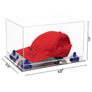 Clear Case Mirror Base with Dark Blue Risers Dimension