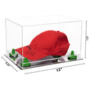 Clear Case Mirror Base with Green Risers Dimension