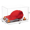 Clear Case Mirror Base with Orange Risers Dimension