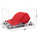Clear Case Mirror Base with Silver Risers Dimension