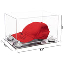 Clear Case Mirror Base with White Risers Dimension