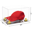Clear Case Mirror Base with Yellow Risers Dimension