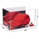 Mirror Case Mirror base with Red Risers Dimension