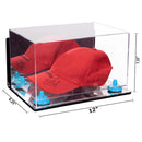 Mirror Wall Mount Case Mirror base with Light Blue Risers Dimension