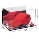 Mirror Wall Mount Case Mirror base with Red Risers Dimension