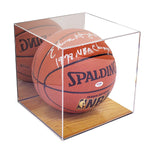 Basketball Display Case <br> With Wood Floor<br>(Clear or Mirror) <br> <sub> For NBA, NCAA, and more </sub>(A008-WB), Display Case, Better Display Cases, Better Display Cases - Better Display Cases