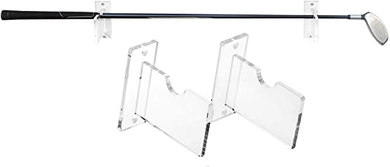 Clear Acrylic Standard Single Golf Club Wall Mounts Bracket