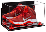 Acrylic Large Single Shoe Display Case for Basketball Shoe, Soccer, Football Cleat - 15x8x9 Mirror Wall Mounts (V11/A013)