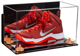 Acrylic Large Single Shoe Display Case for Basketball Shoe, Soccer, Football Cleat - 15x8x9 Mirror Wall Mounts (V11/A013)