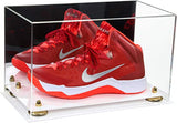 Acrylic Large Single Shoe Display Case for Basketball Shoe, Soccer, Football Cleat - 15x8x9 Mirror No Wall Mount (V11/A013)