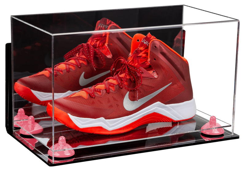 Acrylic Large Single Shoe Display Case for Basketball Shoe, Soccer, Football Cleat - 15x8x9 Mirror Wall Mounts (V11/A013)