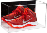 Acrylic Large Single Shoe Display Case for Basketball Shoe, Soccer, Football Cleat - 15x8x9 Mirror No Wall Mounts (V11/A013)