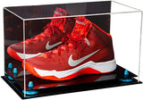 Acrylic Large Single Shoe Display Case for Basketball Shoe, Soccer, Football Cleat - 15x8x9 Mirror No Wall Mounts (V11/A013)