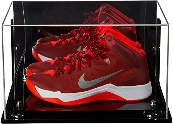Acrylic Large Single Shoe Display Case for Basketball Shoe, Soccer, Football Cleat - 15x8x9 Mirror No Wall Mount (V11/A013)