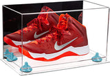 Acrylic Large Single Shoe Display Case for Basketball Shoe, Soccer, Football Cleat - 15x8x9 Mirror No Wall Mount (V11/A013)