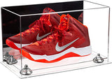 Acrylic Large Single Shoe Display Case for Basketball Shoe, Soccer, Football Cleat - 15x8x9 Mirror No Wall Mounts (V11/A013)