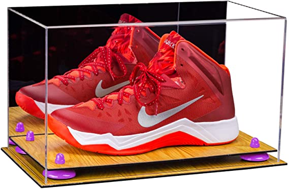 Acrylic Large Single Shoe Display Case for Basketball Shoe, Soccer, Football Cleat - 15x8x9 Mirror No Wall Mount (V11/A013)