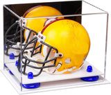 Mini/Miniature Football Helmet (not Full Size) Display Case - Mirror no Wall Mounts (A003/V45)