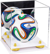 Mini/Miniature (not Full Size) Soccer Ball Display Case - Mirror No Wall Mounts (B03/A015)