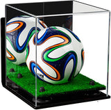 Mini/Miniature (not Full Size) Soccer Ball Display Case - Mirror Wall Mount  (B03/A015)
