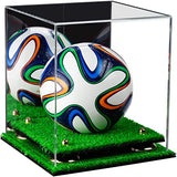 Mini/Miniature (not Full Size) Soccer Ball Display Case - Mirror No Wall Mounts (B03/A015)