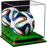 Mini/Miniature (not Full Size) Soccer Ball Display Case - Mirror No Wall Mounts (B03/A015)